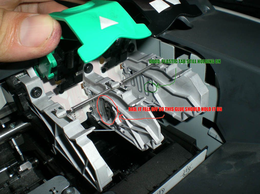 repaired printer part